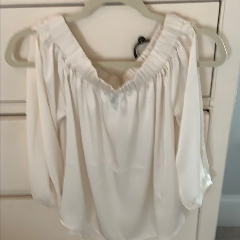 Blouse, express, cream, satin